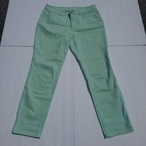 Christopher & Banks Signature Slimming Mint Green Denim Jeans Size 4 Stretch